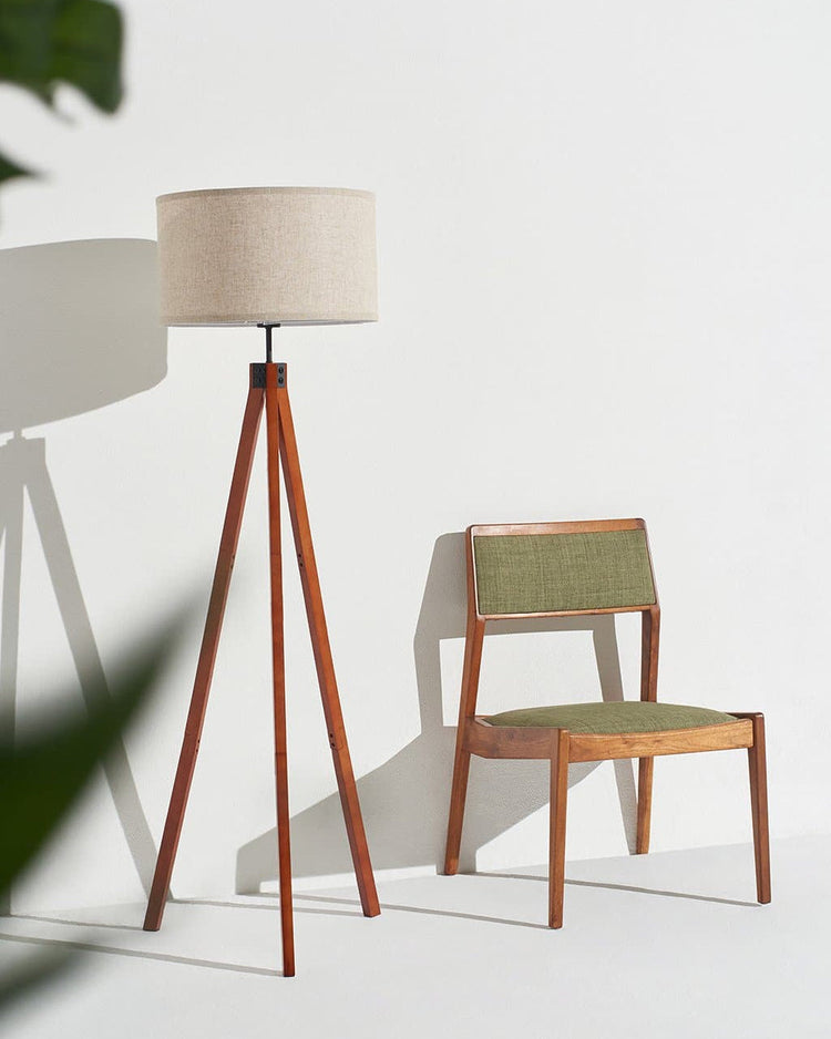 Wood Tripod LED Floor Lamp