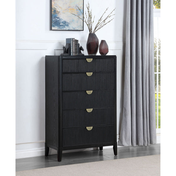 Fluted Five-Drawer Tall Chest