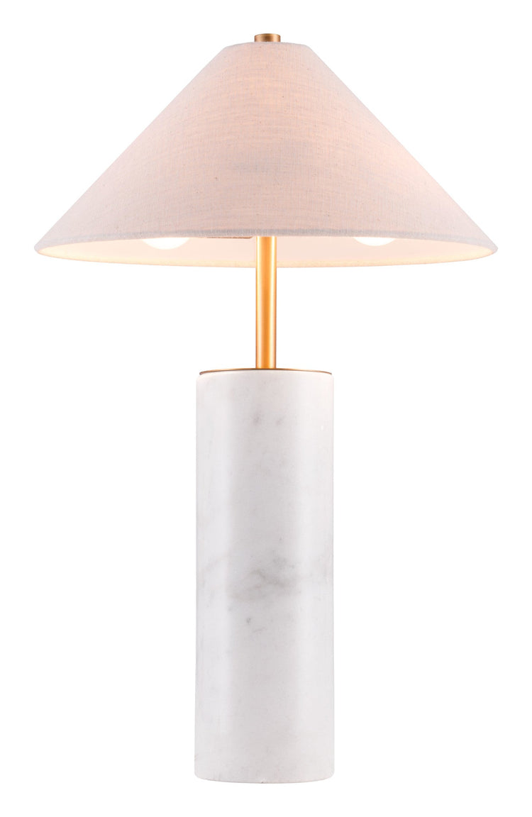 White Marble & Brass Table Lamp