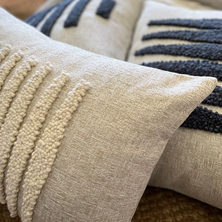 Punch Needle Cotton Lumbar Pillow