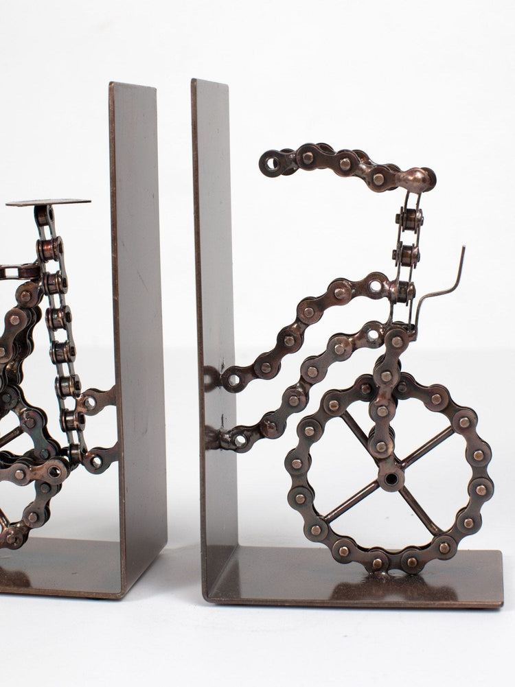 Repurposed Iron Chain Bicycle Bookends