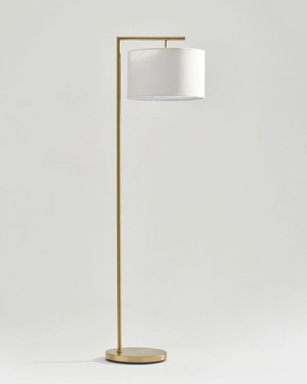 Metal Arm Drum Shade Floor Lamp