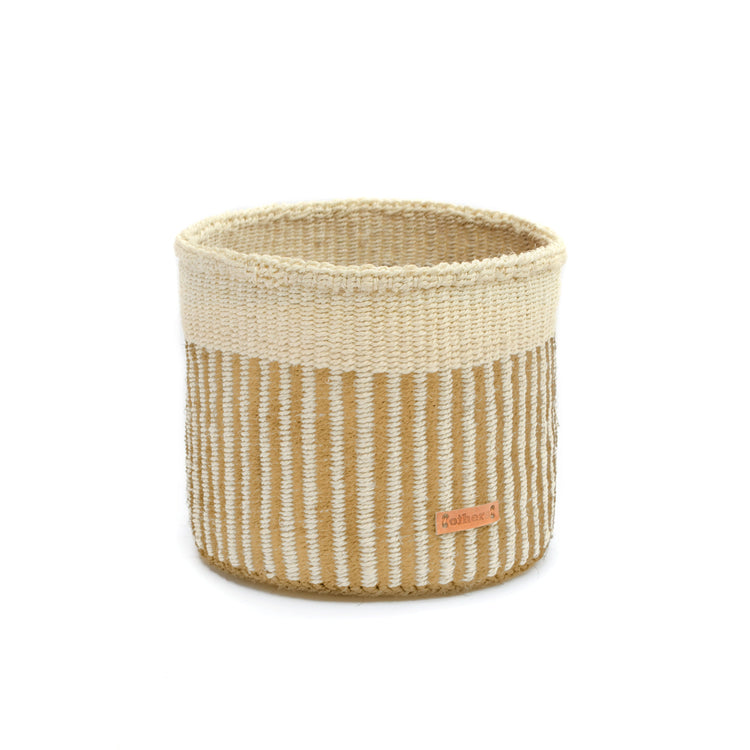Striped Sisal Storage Basket