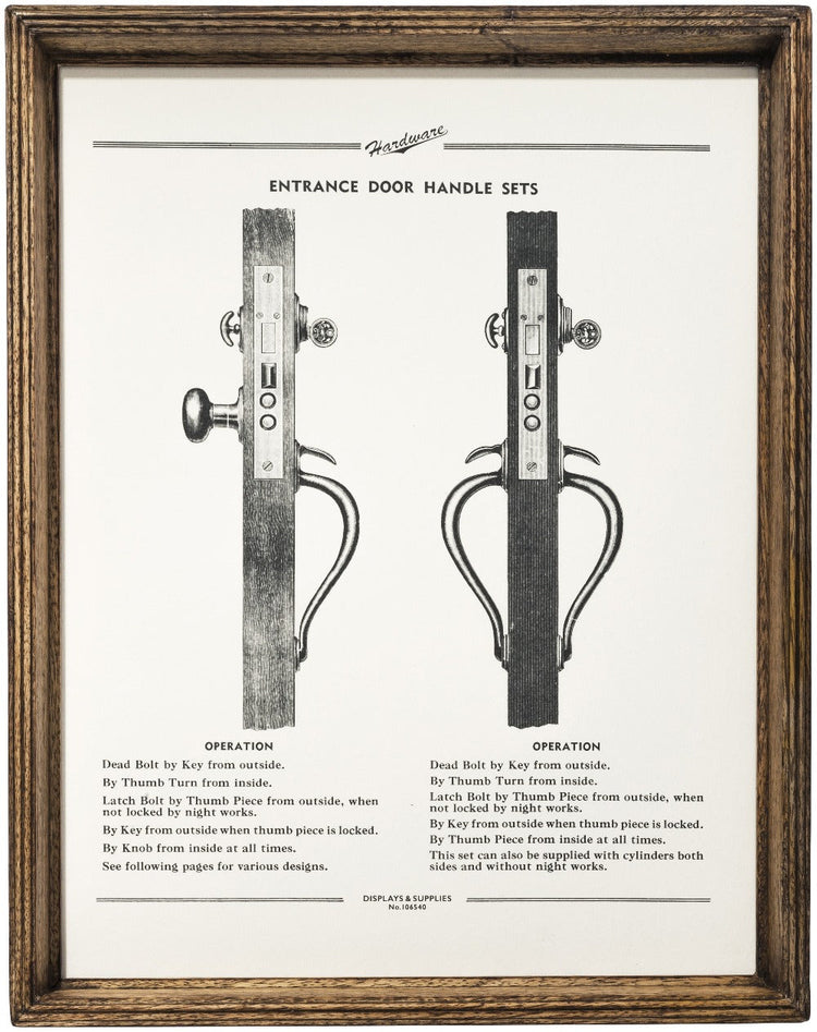 Antique Hardware Print Wood Frame