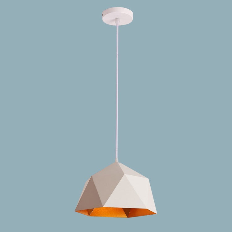 Geometric Faceted Iron Pendant Light