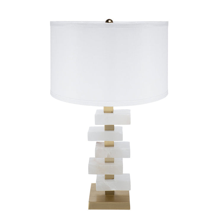 Stacked Alabaster Slab Table Lamp