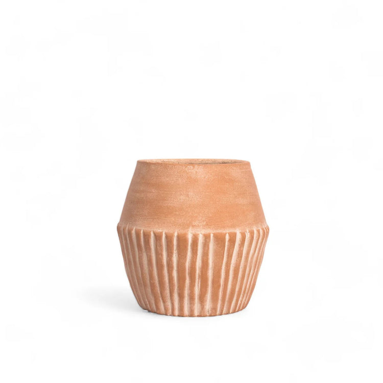 Fluted Terracotta Hand-Thrown Planter