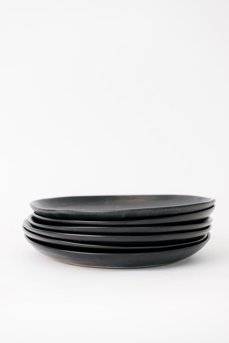 Matte Black Ceramic Dinner Plate Set