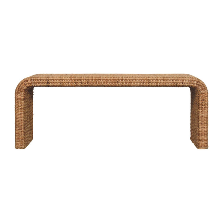 Woven Rattan Waterfall Bench
