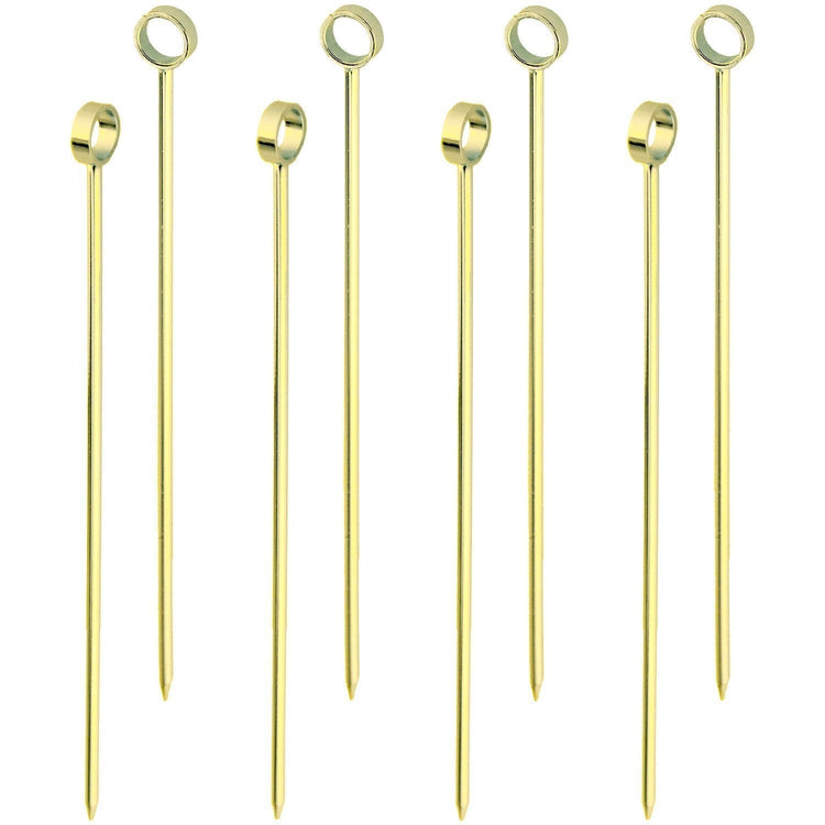 Gold-Finish Steel Cocktail Picks Set