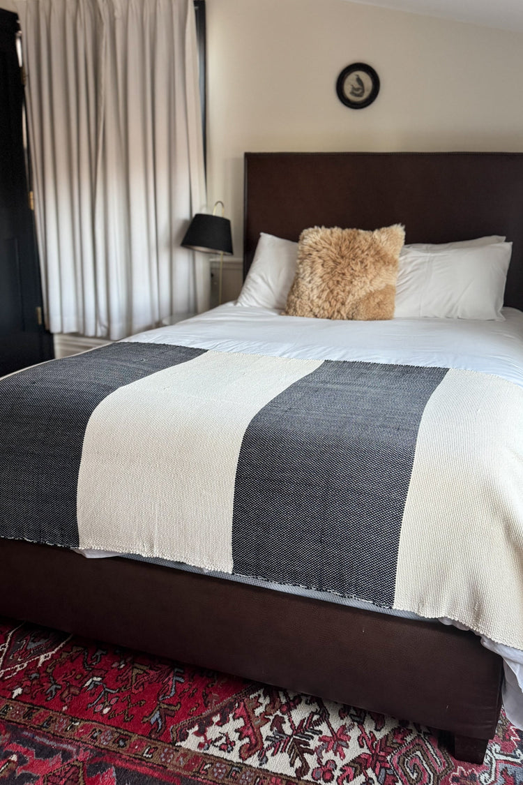 Kilim-Woven Cotton Throw Blanket