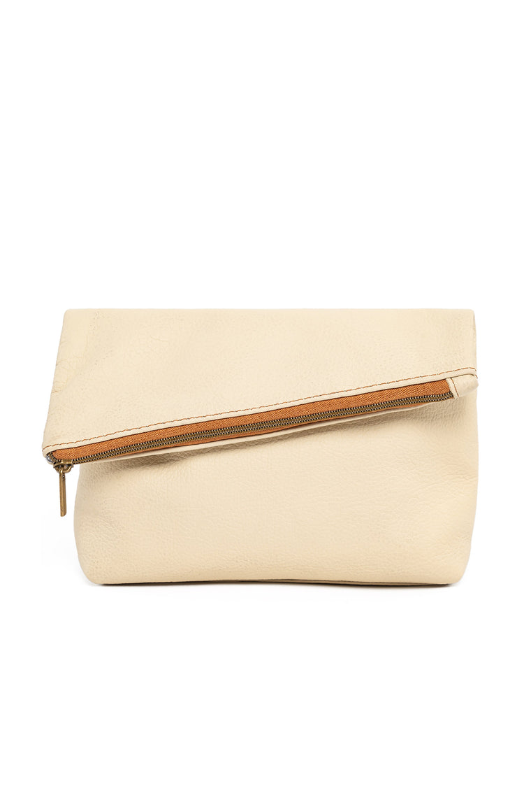 Surplus Leather Asymmetric Makeup Bag