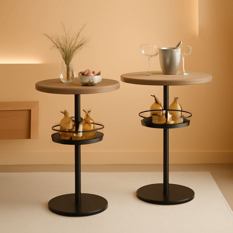Wood-Grain Round Bar Table Set – cocktail table | Roost & Roam
