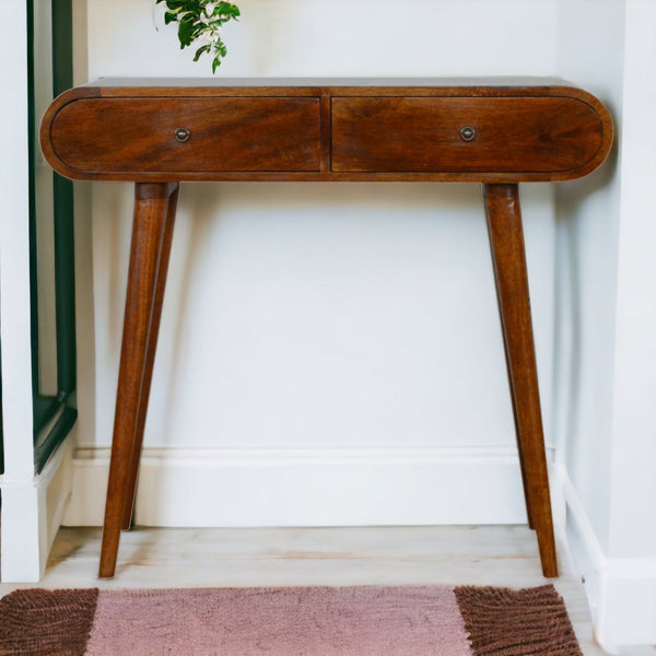Rounded Mango Wood Console Table