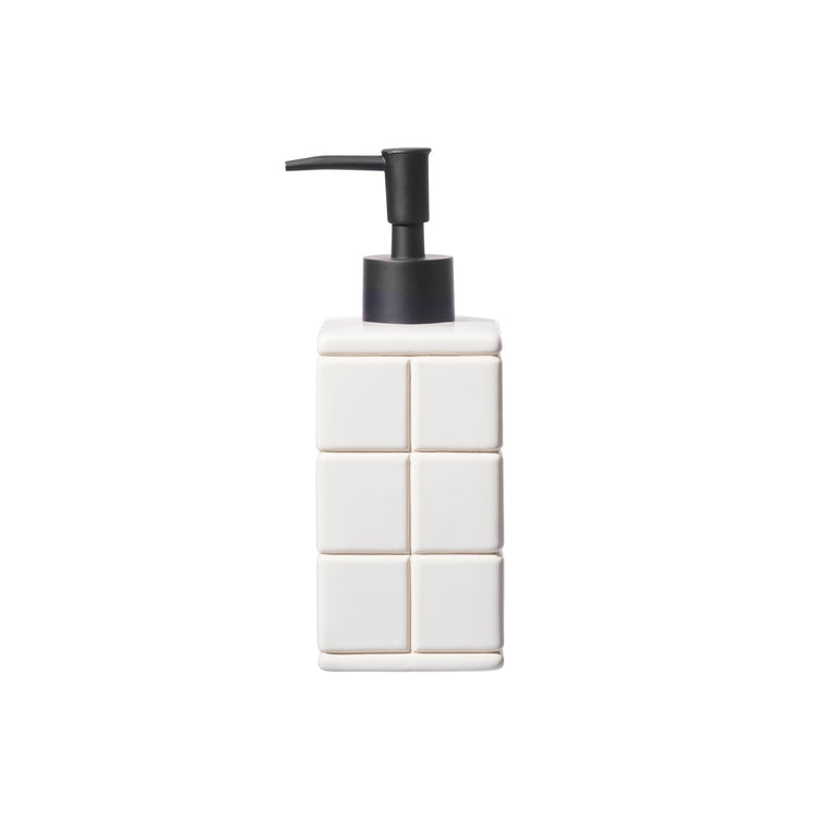 White Subway Tile Ceramic Soap Dispenser