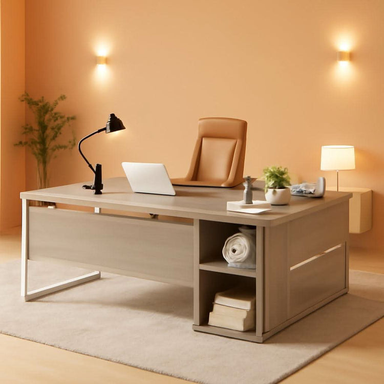 L-Shaped Executive Desk with Storage – home office set | Roost & Roam