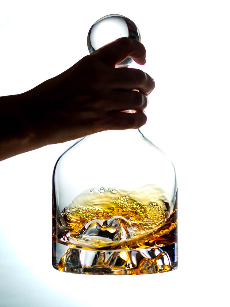 Handblown Crystal Mountain Decanter