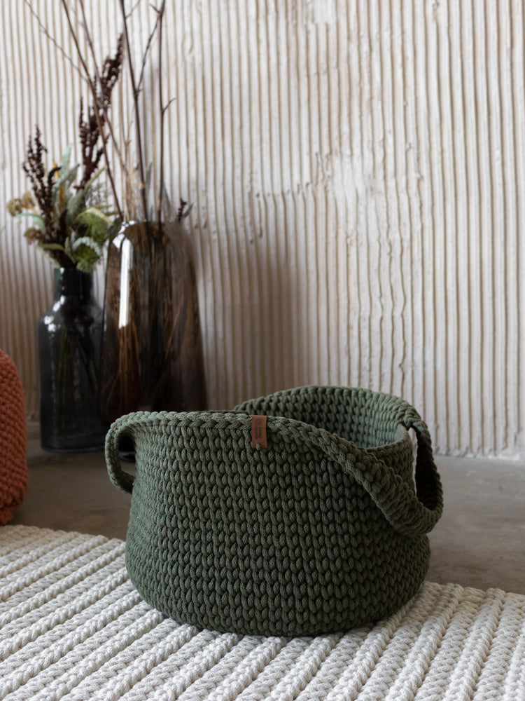 Chunky Crochet Round Storage Basket