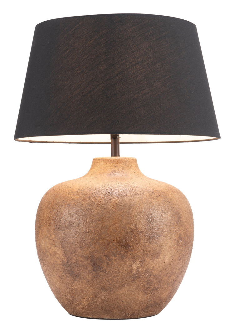 Natural Ceramic Jug Table Lamp, Black Shade