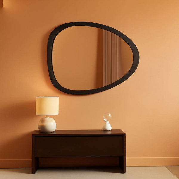 Asymmetric Mango Wood Wall Mirror