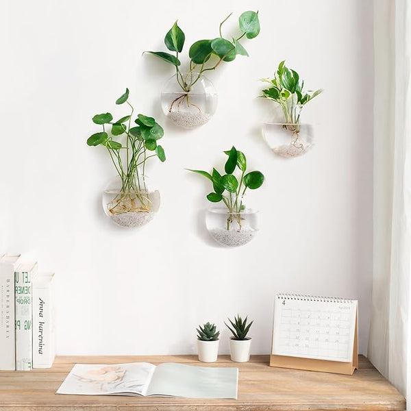 Wall-Hung Glass Propagation Vase Set