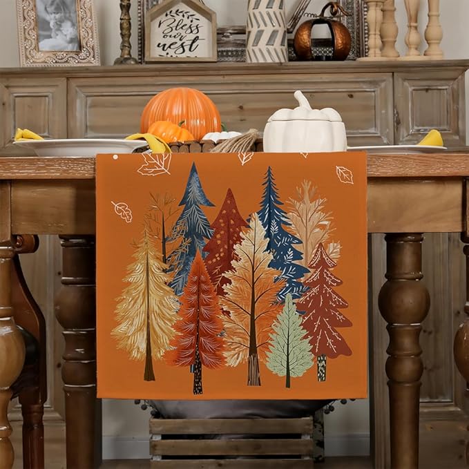 Autumn Forest Print Table Runner