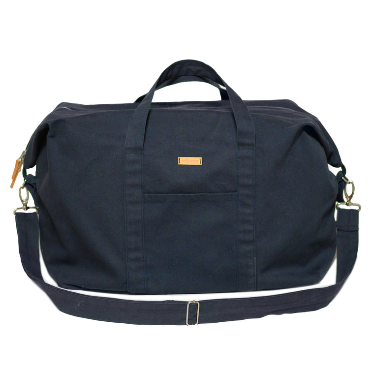Navy Cotton Canvas Weekend Bag