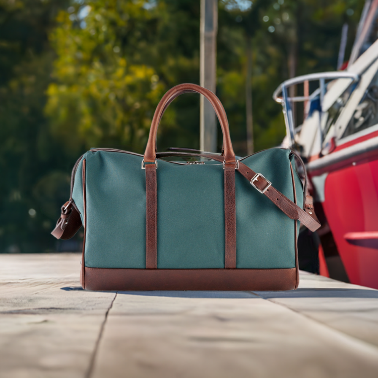 Canvas Leather-Trim Weekender Duffel