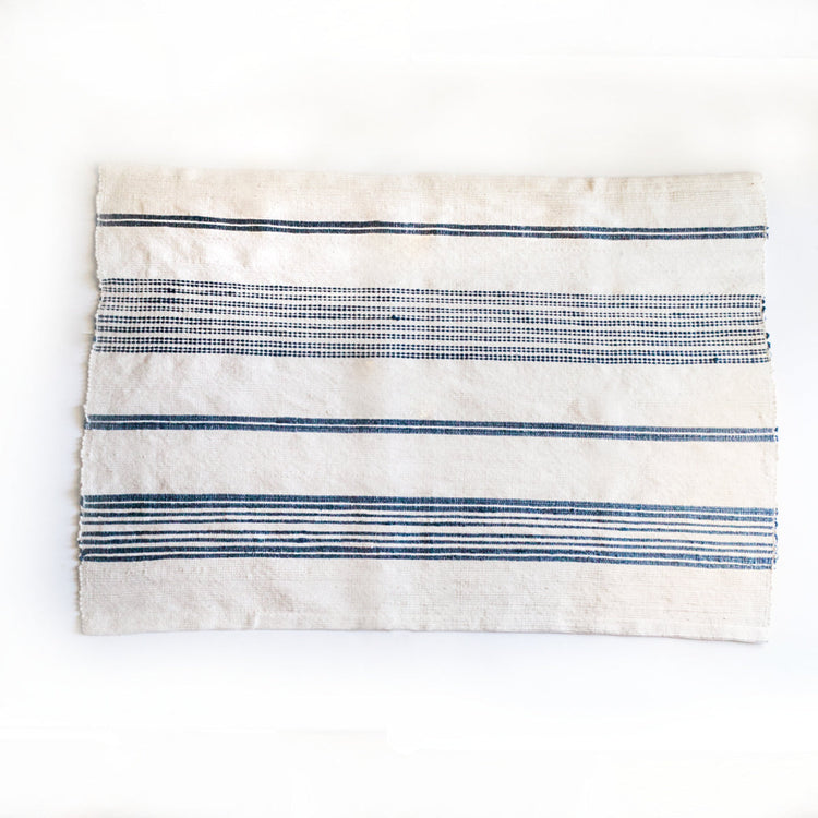 Hand-Woven Striped Cotton Bath Mat