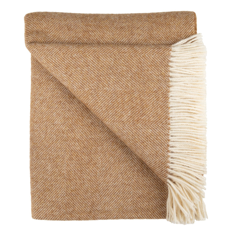 Herringbone Lambswool Fringe Throw