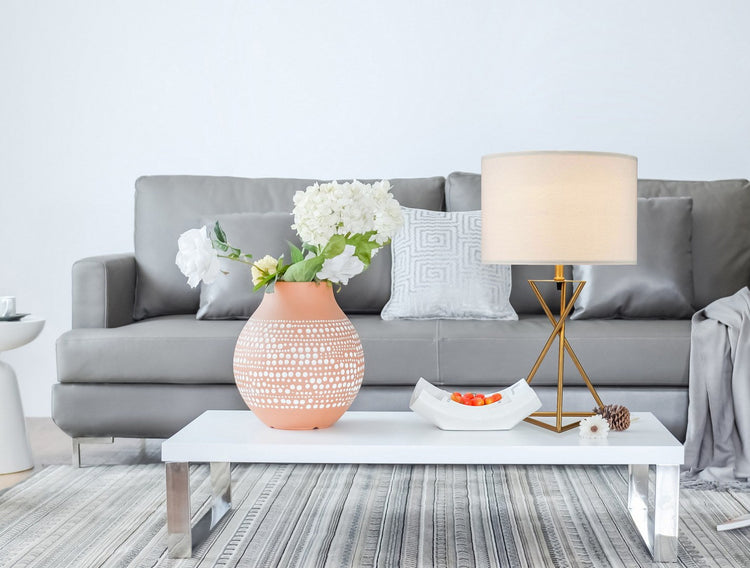 Geometric Matte Gold Metal Table Lamp
