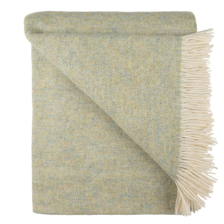 Herringbone Lambswool Fringe Throw