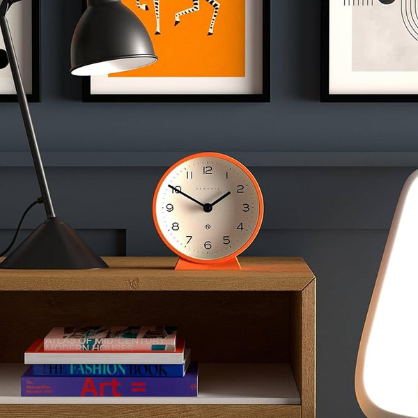 Round Mantel Desk Clock Pumpkin Orange