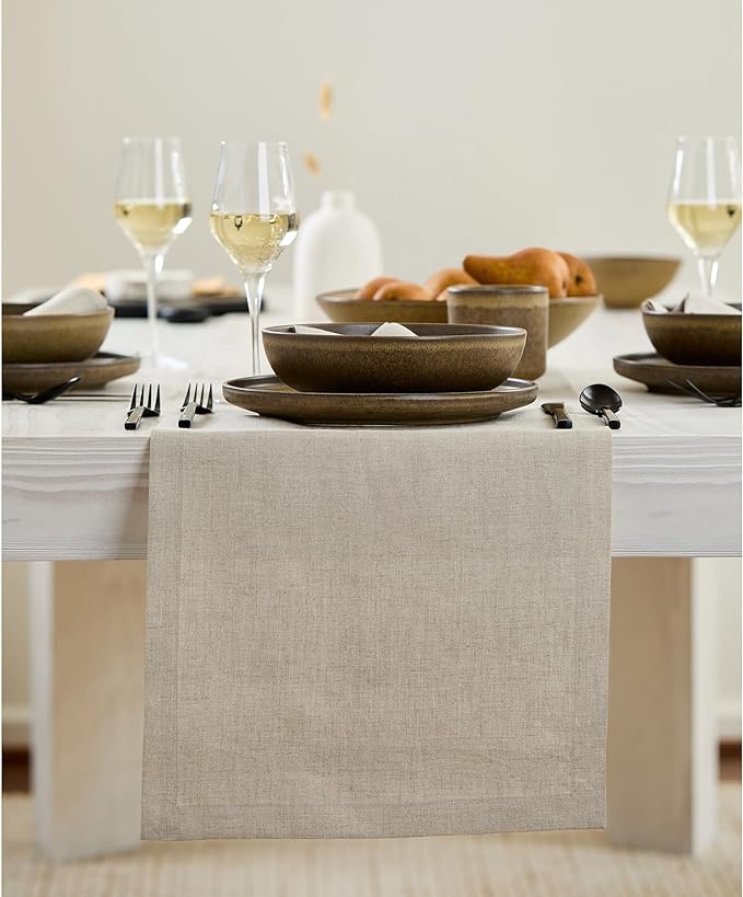 Natural Linen Extra Long Table Runner