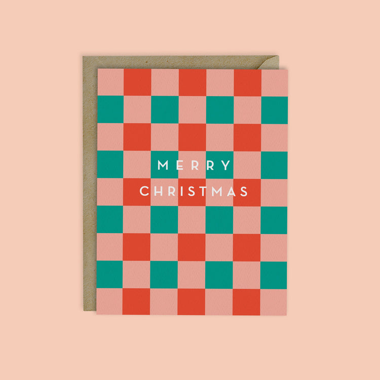 Checkerboard Christmas Greeting Card Set