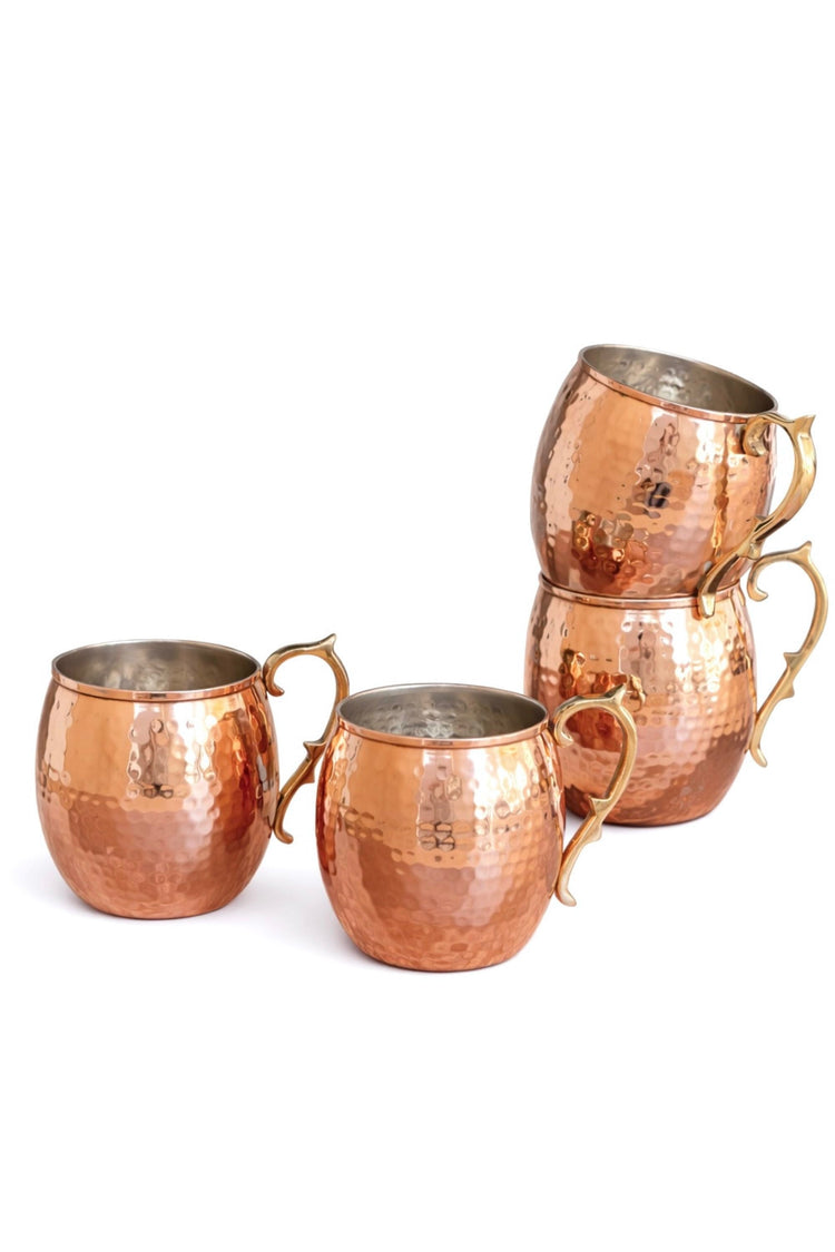 Hammered Copper Moscow Mule Mug Set