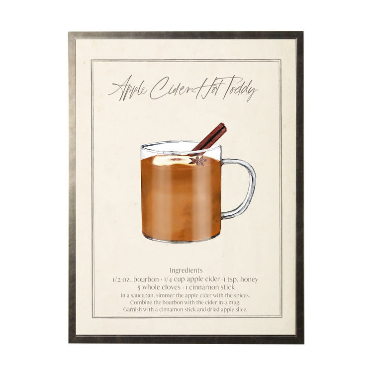 Watercolor Hot Toddy Recipe Print