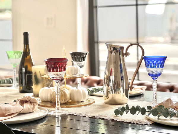 Polished Steel Leather-Handle Pitcher — Polished steel pitcher with hand-stitched leather handle, 1250 ml capacity