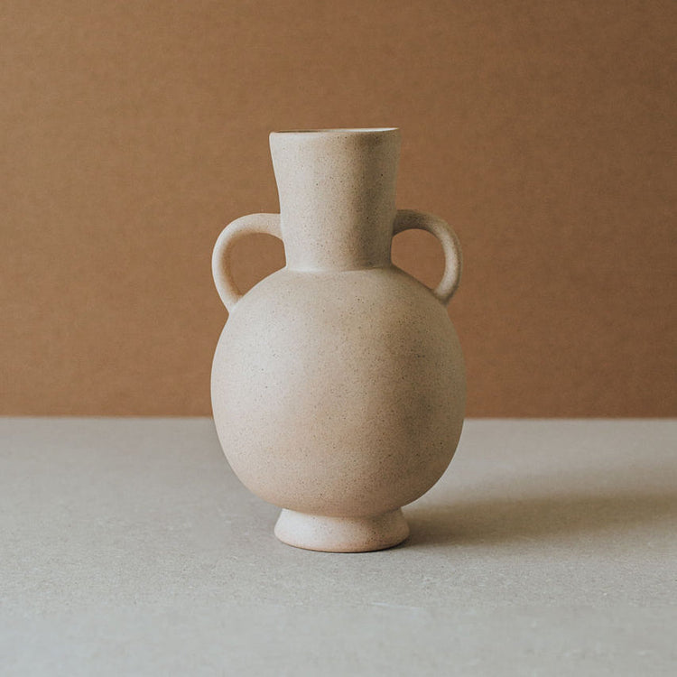 Handled Stoneware Amphora Vase