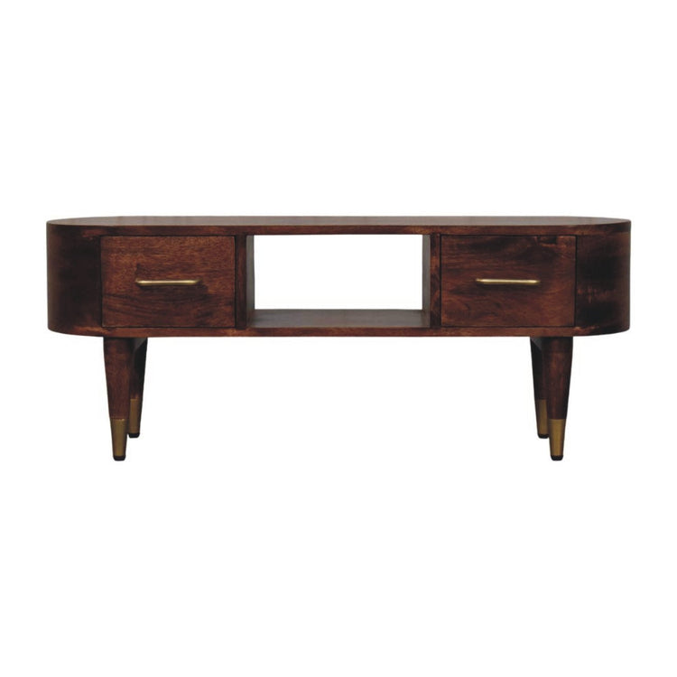 Curved Mango Wood Media Console