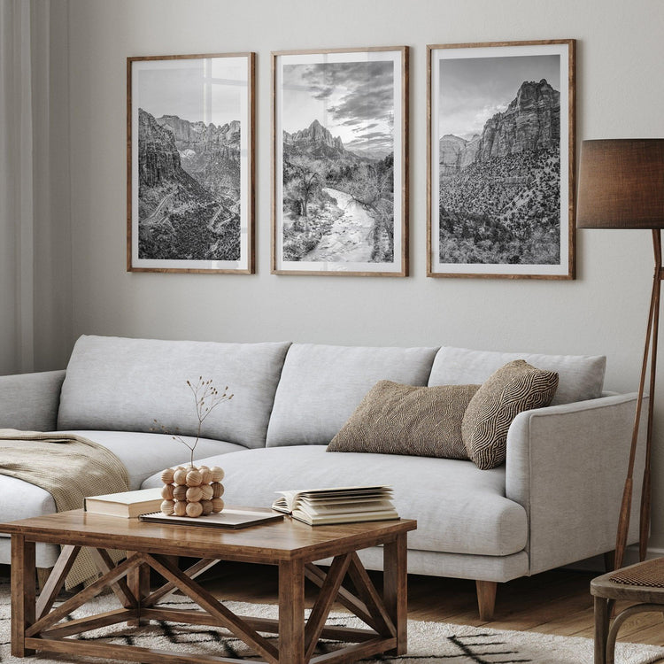 Black and White Zion Canyon Print Set