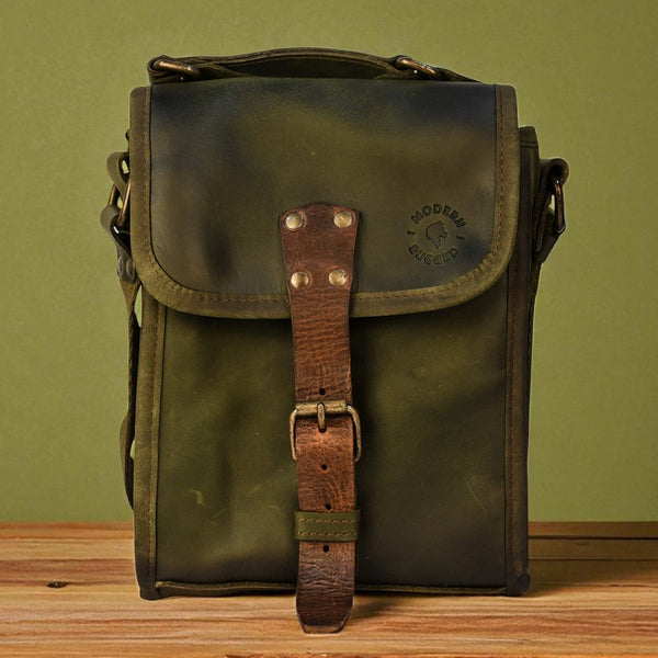 Treated Bovine Leather Crossbody Satchel
