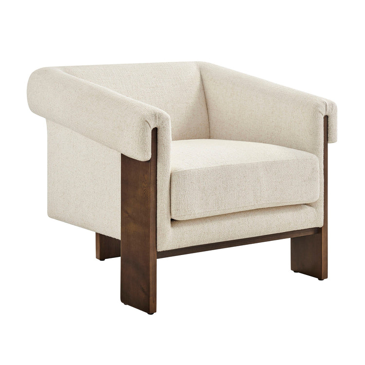 Linen Blend Tripod Accent Chair