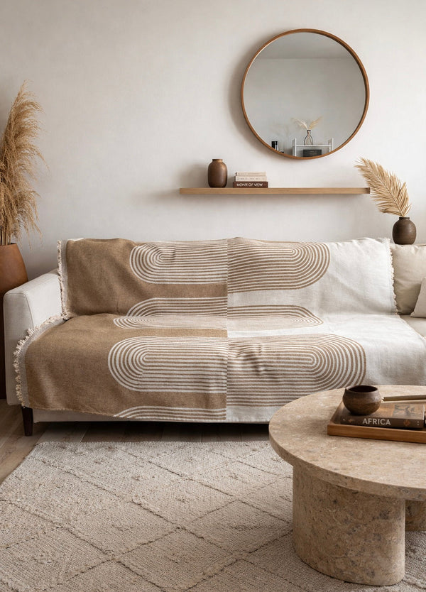 Arch Pattern Woven Throw Blanket