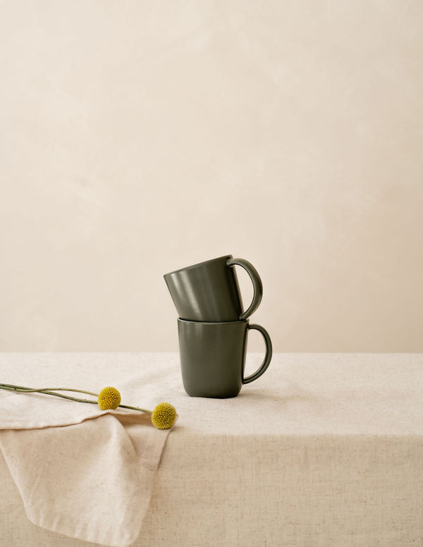Semi-Matte Ceramic Coffee Mug Set