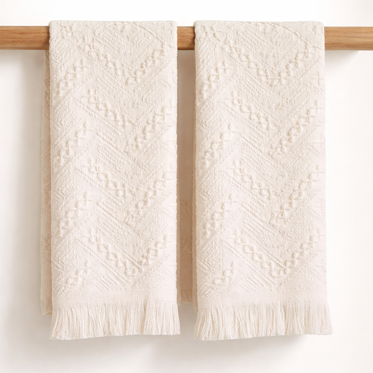 Turkish Cotton Fringe Hand Towel Set
