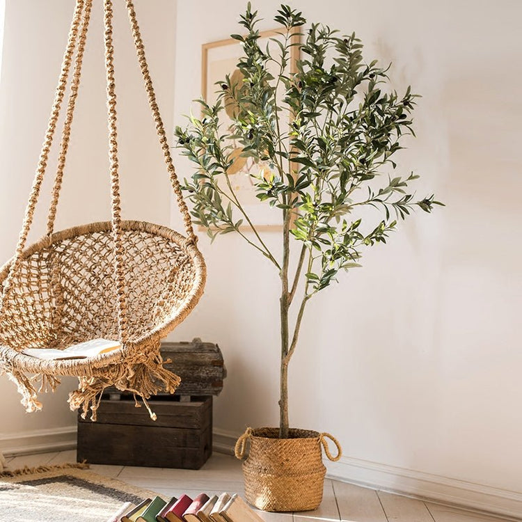 Faux Silk Potted Olive Tree