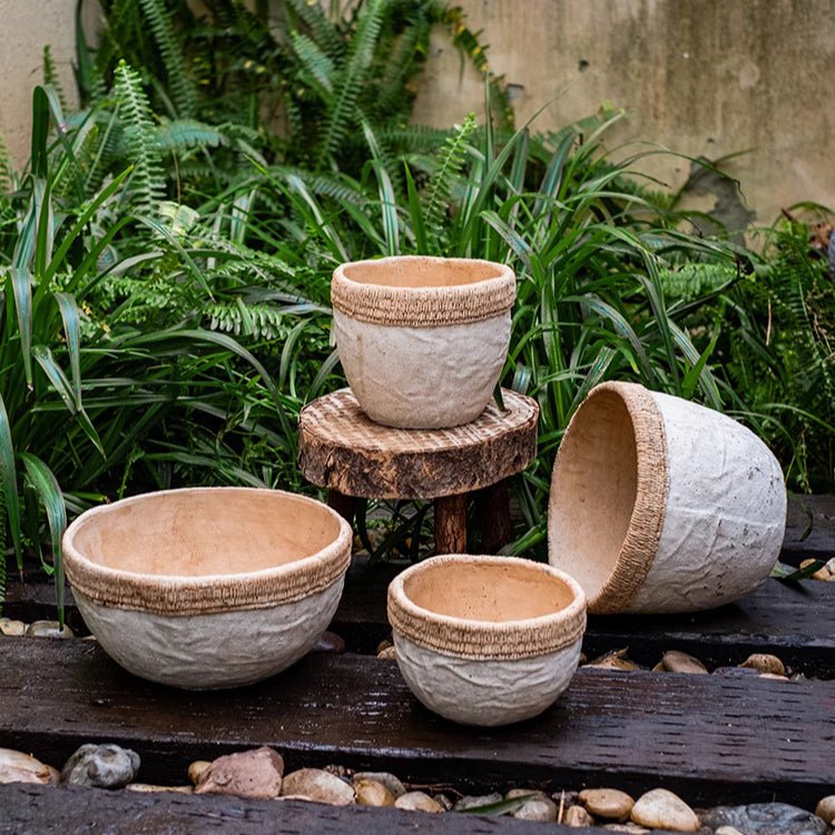 Woven-Edge Cement Composite Planter