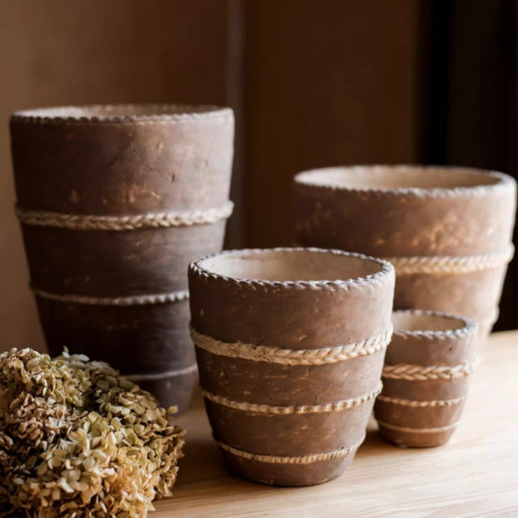 Rope-Banded Terracotta Planter