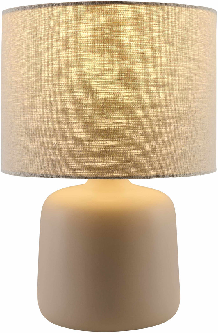 Matte Ceramic Linen Shade Table Lamp